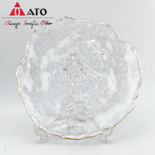 ATO Glass Plate With Gold Rim Glass Plates
